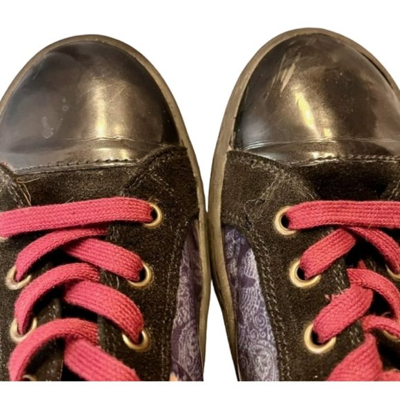 Desigual Rebeldia High Top Black Suede/Patent Sneakers - EU 40 US 9/9.5 - Picture 8 of 12